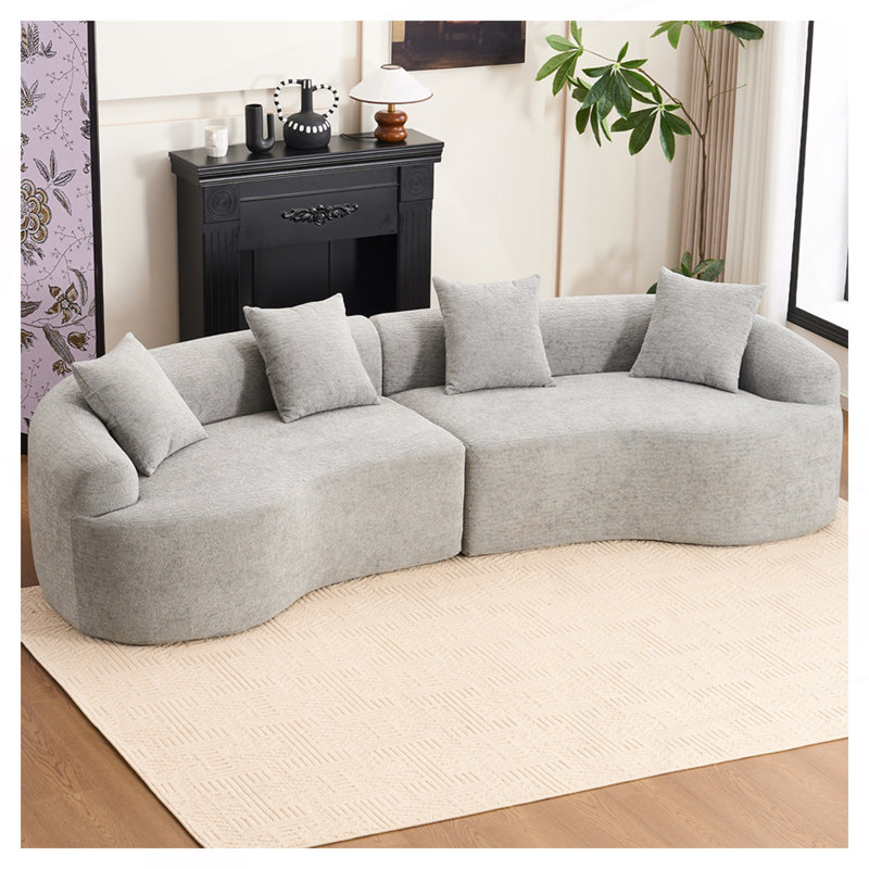 Canapé modulaire en chenille Boneless, Gris