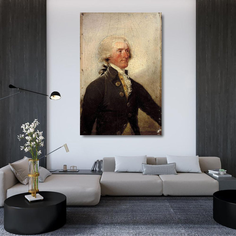 Alcott Hill® Trumbull, John, reproduction d'art sur toile tendue sous le titre: Thomas Jefferson, 1788, H 48 po x l 33 po