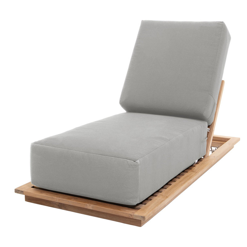 Hermosa Outdoor Teak Chaise Lounge, Granite
