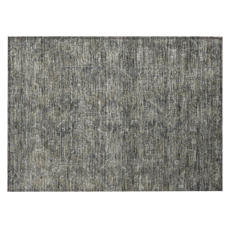 Tapis intérieur lavable antidérapant oriental brun et noir 2 pi x 3 pi
