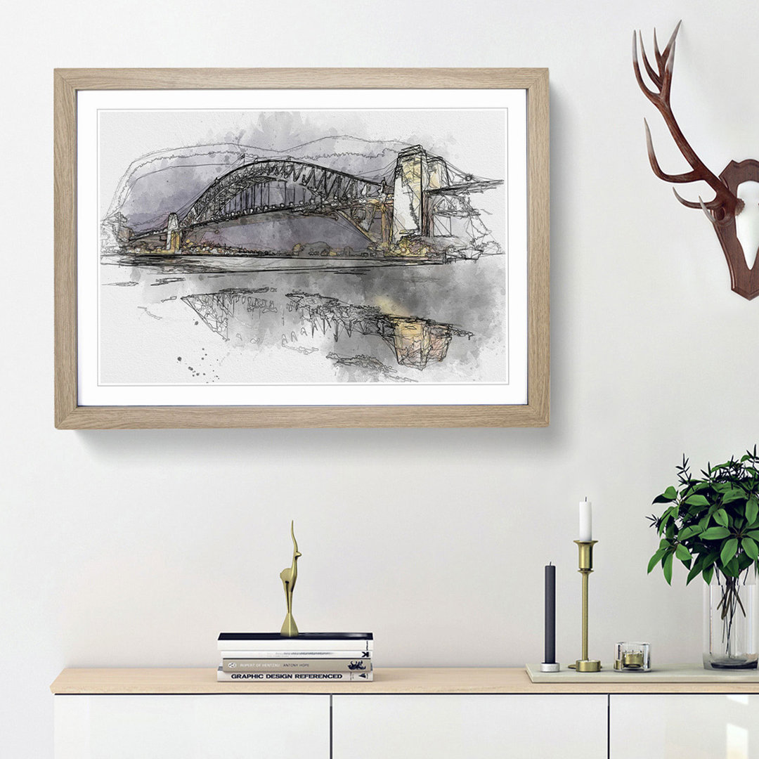 Sydney Harbour Bridge Australia in Abstract - Framed Print