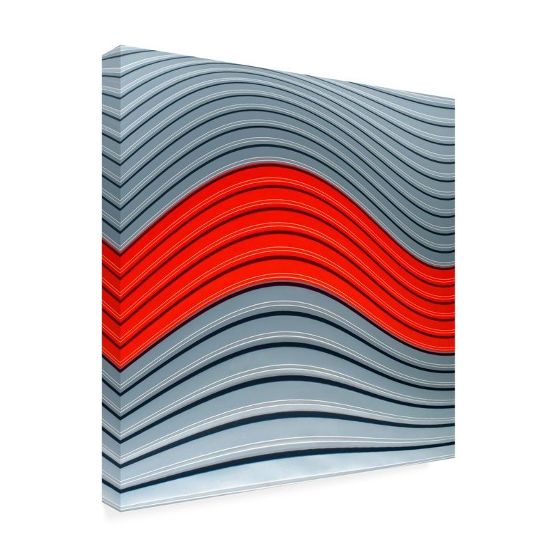 Luc Vangindertael Red Wave Canvas Art, 14" H x 14" W