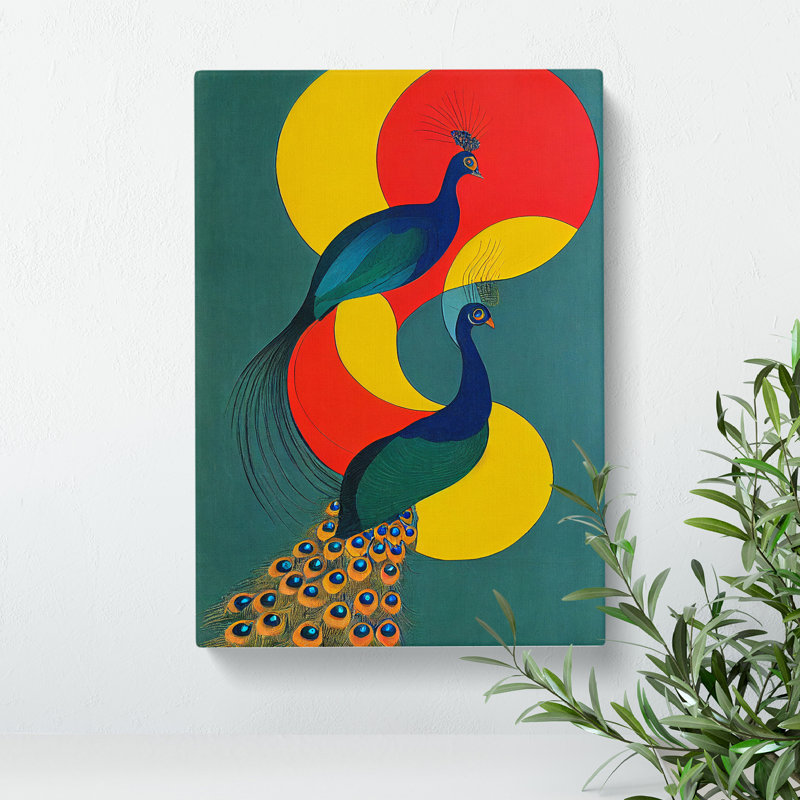 Abstract Peacocks No.1 - Wrapped Canvas, 60cm H x 40cm W x 3cm D