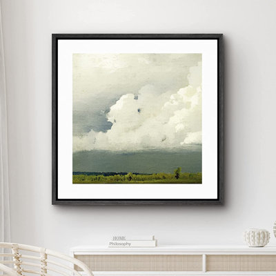 " Storm Clouds Over Green Countryside Field Wall Art " Painting Print