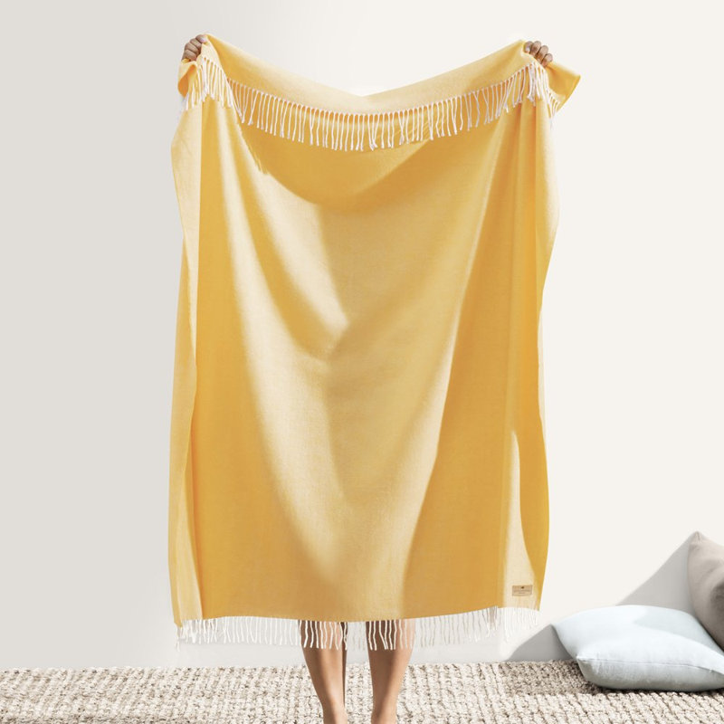 Italian Herringbone Throw Blanket, Sunflower