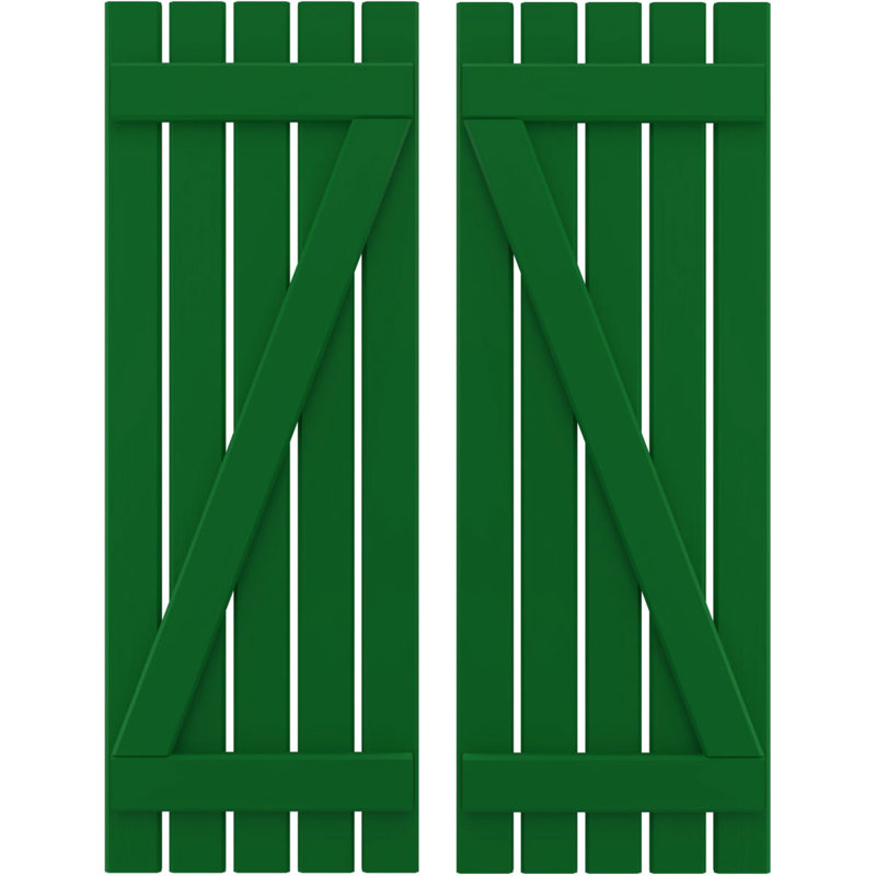 Volets de planche-n-lattes avec barre en Z (par paire) Americraft (2 lattes), Vert Guignet, 19 1/2", 41"