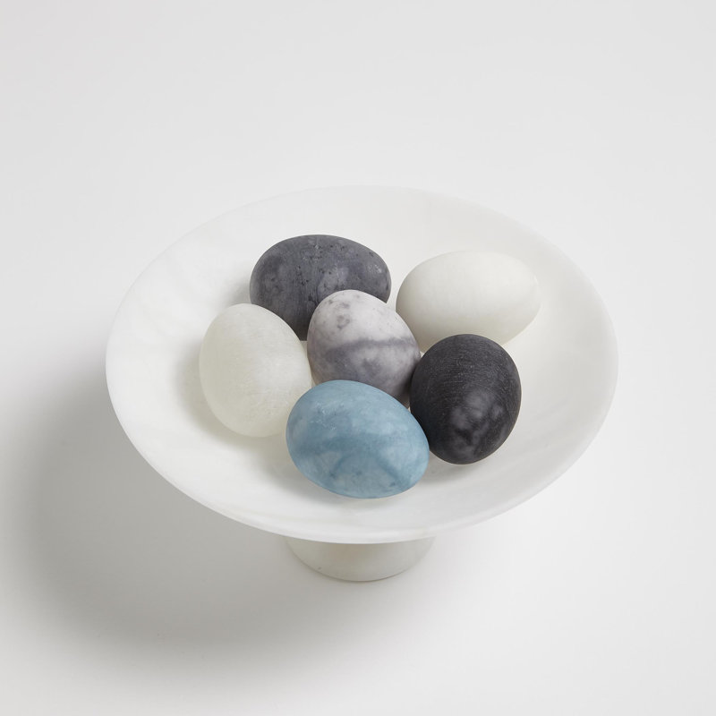 6 Piece Assorted Alabaster Egg Set