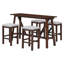 Ensemble de table de salle à manger moderne 5 pièces avec prises de courant, ensemble de table de bar avec tabourets rembourrés, assemblage facile-1187690227-1187690228
