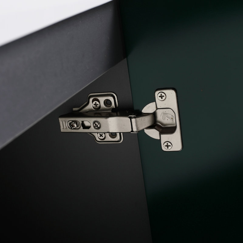 Meuble-lavabo autoportant 24 po avec lavabo en résine blanche et 2 portes d'armoire à fermeture en douceur (emballage KD), meuble-lavabo