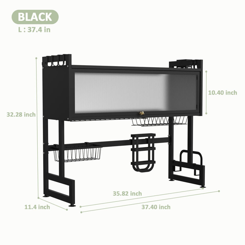 Dish Rack, 32.28" H x 10.24" W x 37.4" D