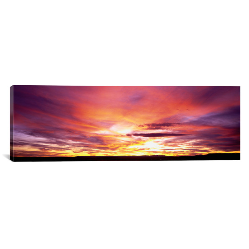 Coucher de soleil panoramique, Canyon de Chelly, Arizona, reproduction de photo sur toile tendue, Toile tendue