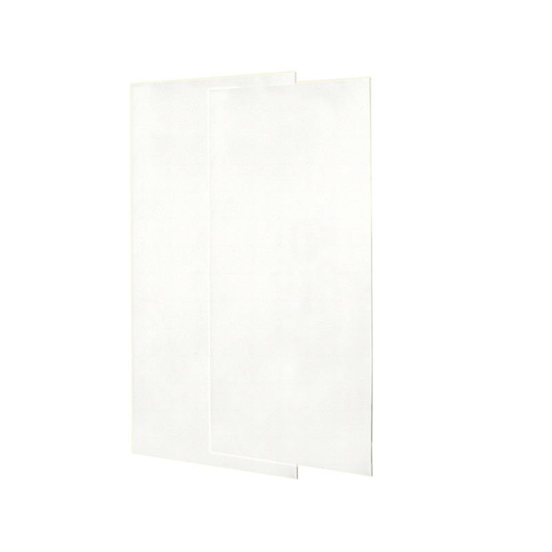Solid Surface Two Panel Shower Wall, Tahiti White, 96" H x 36" W x 0.25" D