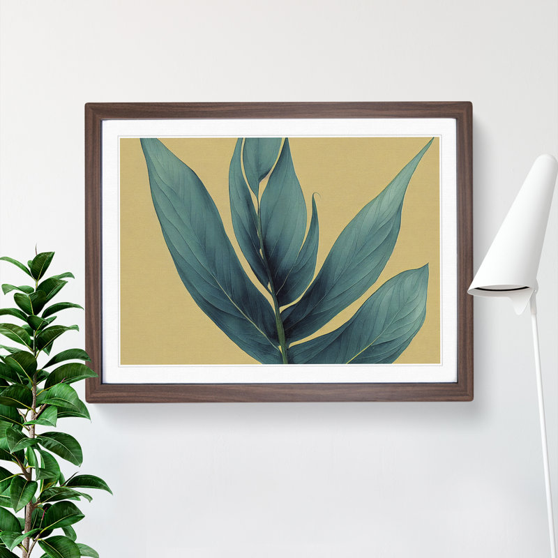Exciting Leaves 1 Piece Single Picture Frame Wall Art, 25cm H x 34cm W x 2cm D, Walnut