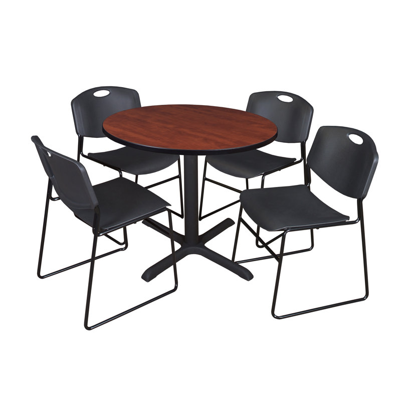 Neyland Cain Dining Table, Noir, H 29 po x l 42 po x P 42 po, Cerisier