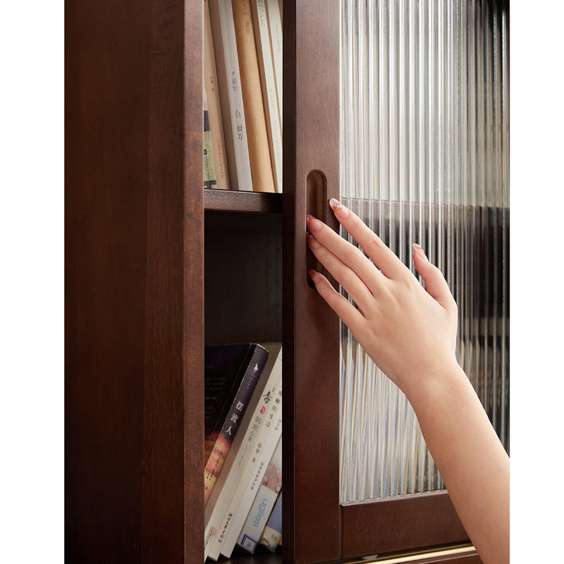 Bibliothèque simple en bois, (6 tablettes) H 76,38 po x l 24,41 po x P 13,39 po, Marron foncé