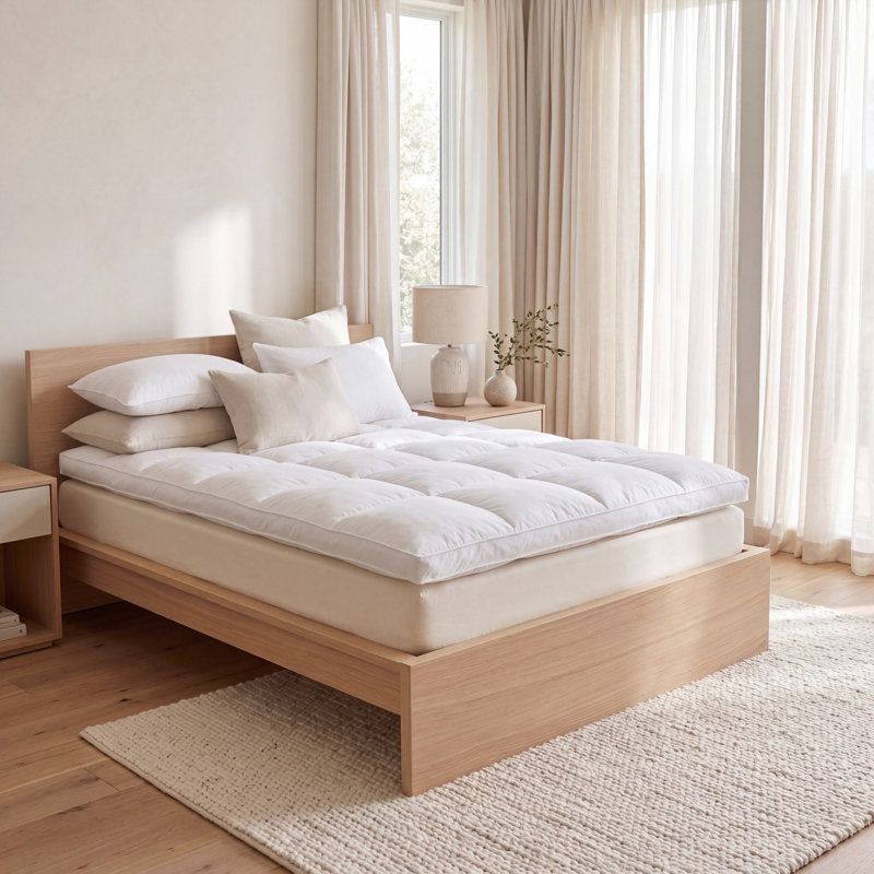 4 in. Feather Mattress Topper, King, Single