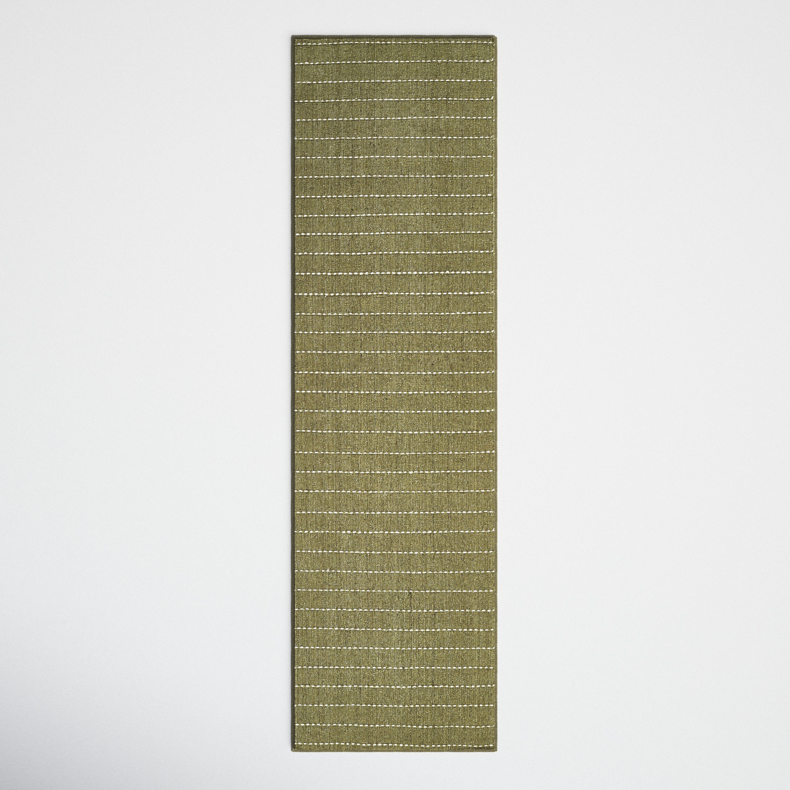 Amita Handmade Green Rug, Runner 2'3" x 8'