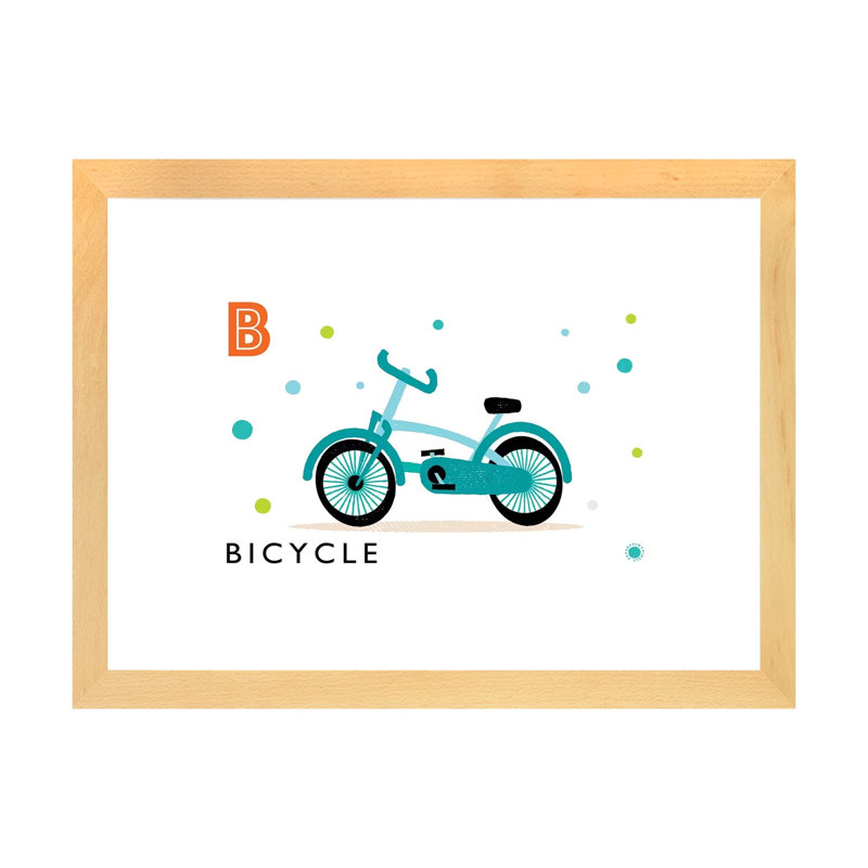 «B Is» pour vélo - impression, Blanc, H 16 po x l 24 po x P 1 po, Papier avec cadre beige