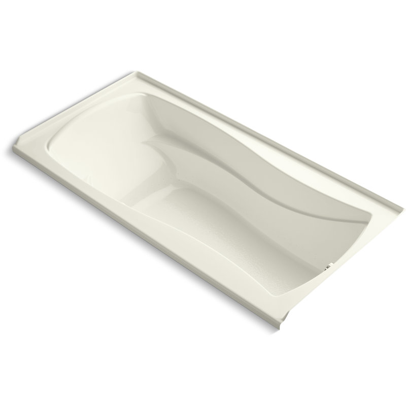 Mariposa 72" x 36" Air Acrylic Bathtub, Biscuit, Right
