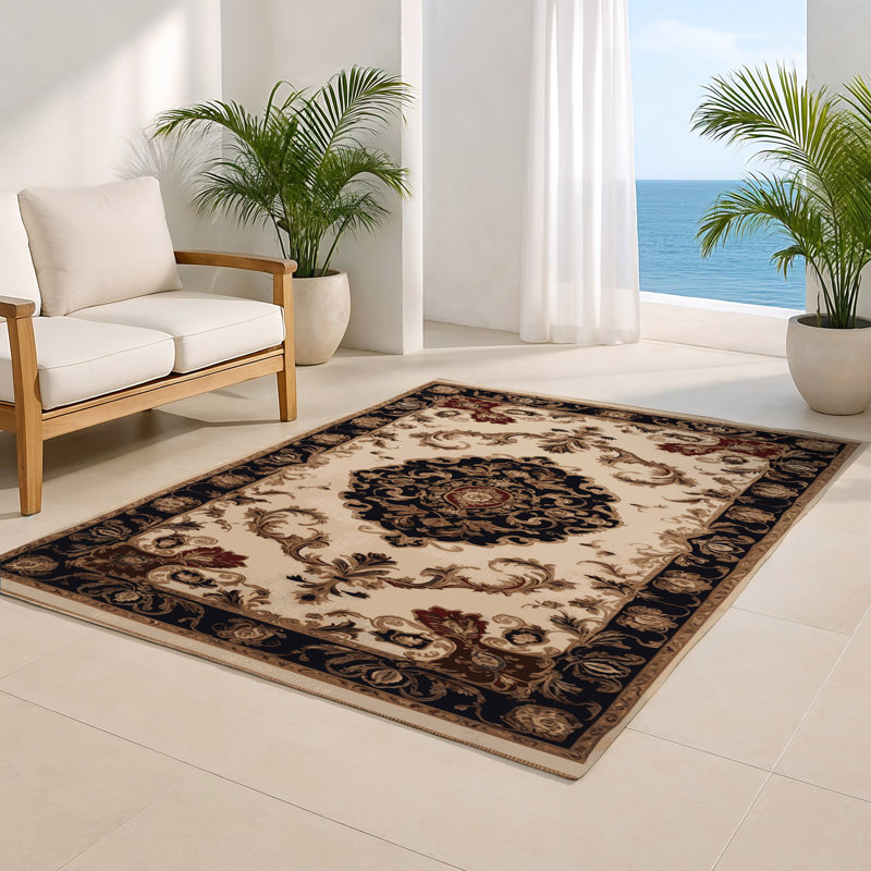 Tapis d'intérieur et d'extérieur brun français, Rectangle 5 pi x 7 pi