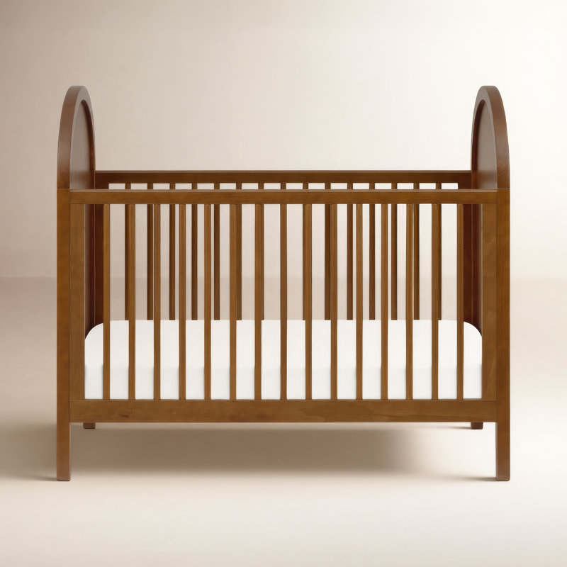 Bondi Cane 3-in-1 Convertible Crib, Natural Walnut with Natural Cane