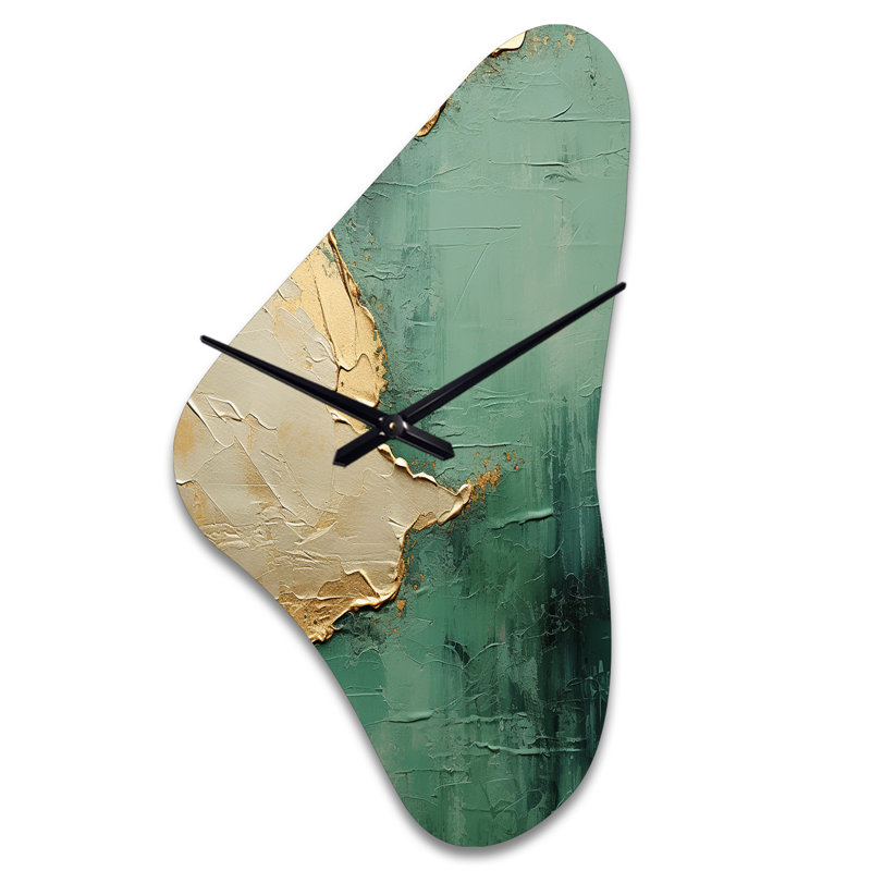 Tralyn - Boomerang Shape Abstract Painting 3D Wall Clock, Medium