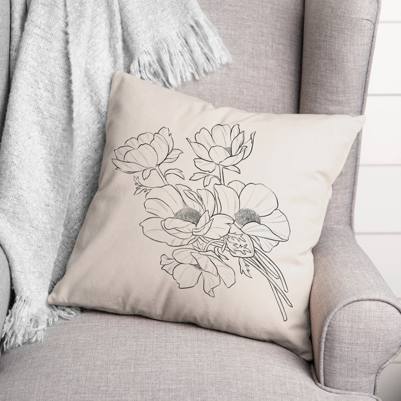 Housse et insert de coussin carré Poppy Floral I