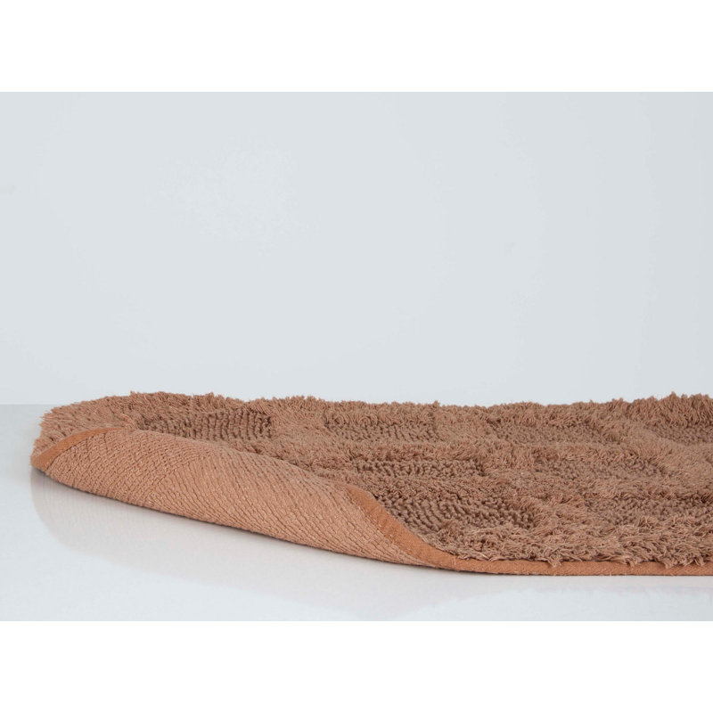 Ensemble de 2 tapis de bain de couleur unie Hazem, Brun