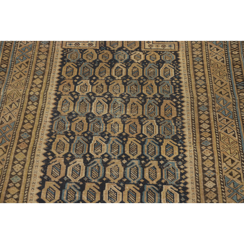 Tapis à teinture de légumes tribal pré-1900 3 x 5