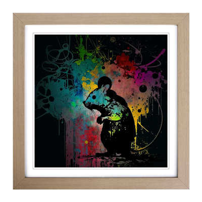 Mouse Grunge Art - Framed Print