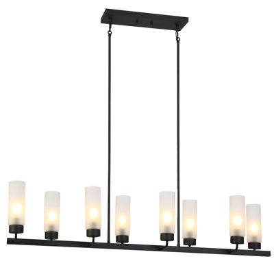 Suspension linéaire à 8 lumières avec variateur pour îlot de cuisine