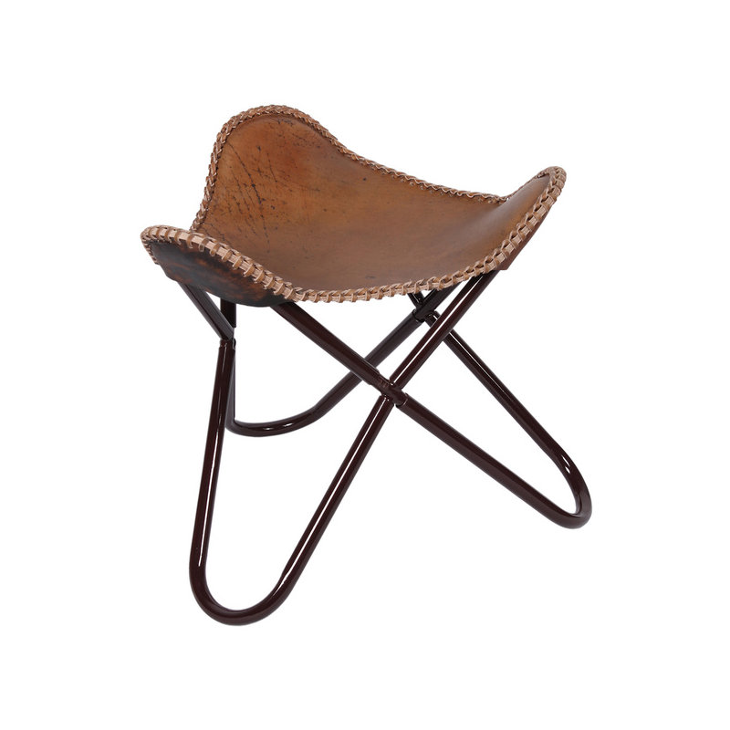Tabouret en cuir trépied
