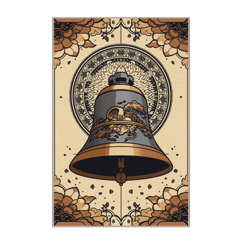 Tapis oriental classique brun / beige lavable à la machine Bartow, 6 X 9