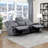Solida 86"W Microfiber Manual Double Reclining Sofa