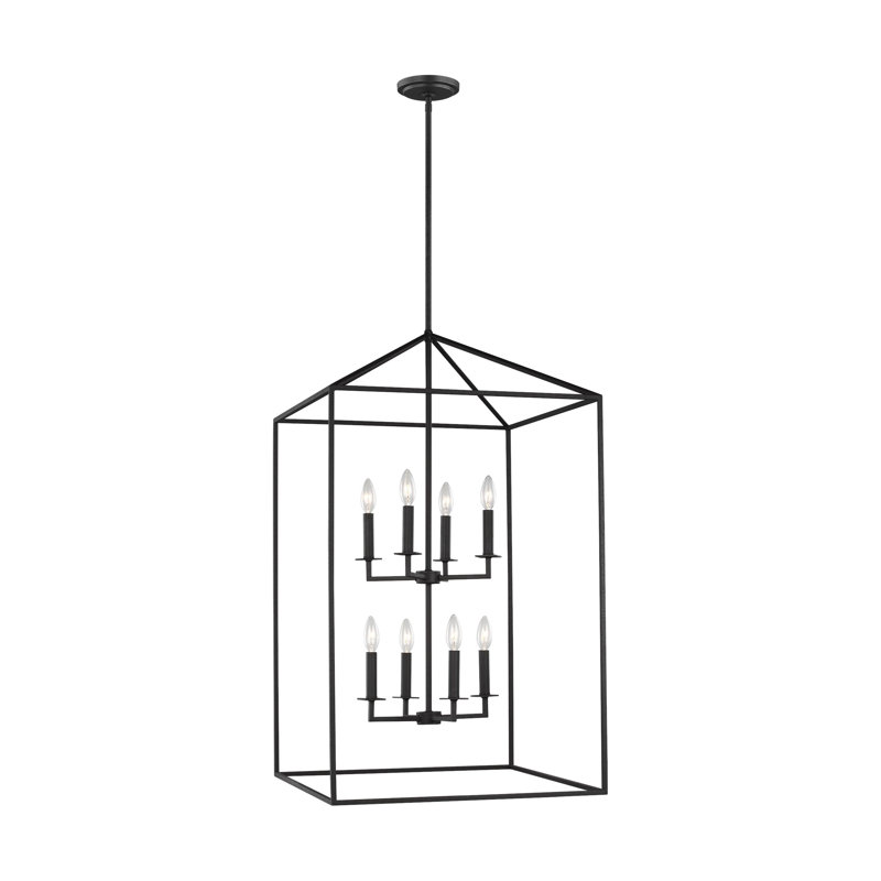 Lustre rectangulaire à 8 lumières Ellis, Forgeron, Non, H 30,75 po x l 19 po x P 19 po
