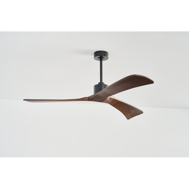 Forester Smart Ceiling Fan, Black with Walnut Blades, 52"