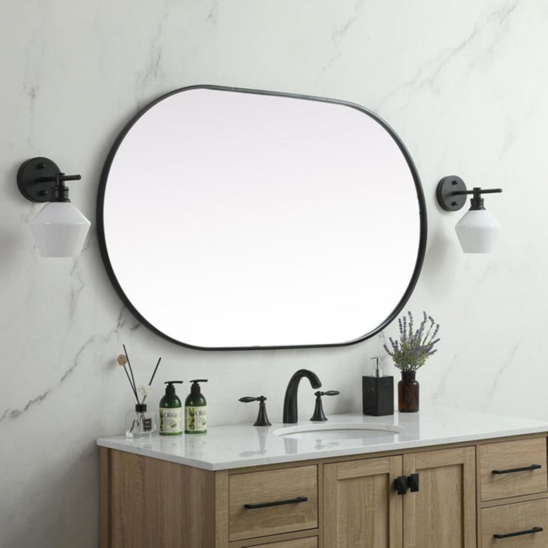 Miroir mural Elington, H 48 po x l 30 po, Noir
