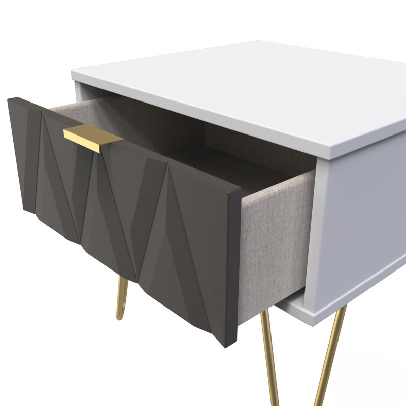 Baturhan 45cm W Manufactured Wood Bedside Table, Graphite/Grey