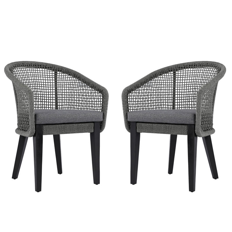Saxon Outdoor Dining Armchair, Gray