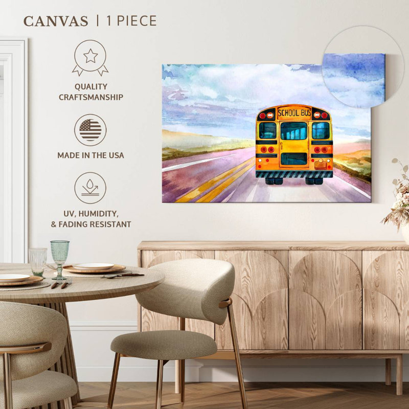 Yellow School Bus, 34" H x 51" W
