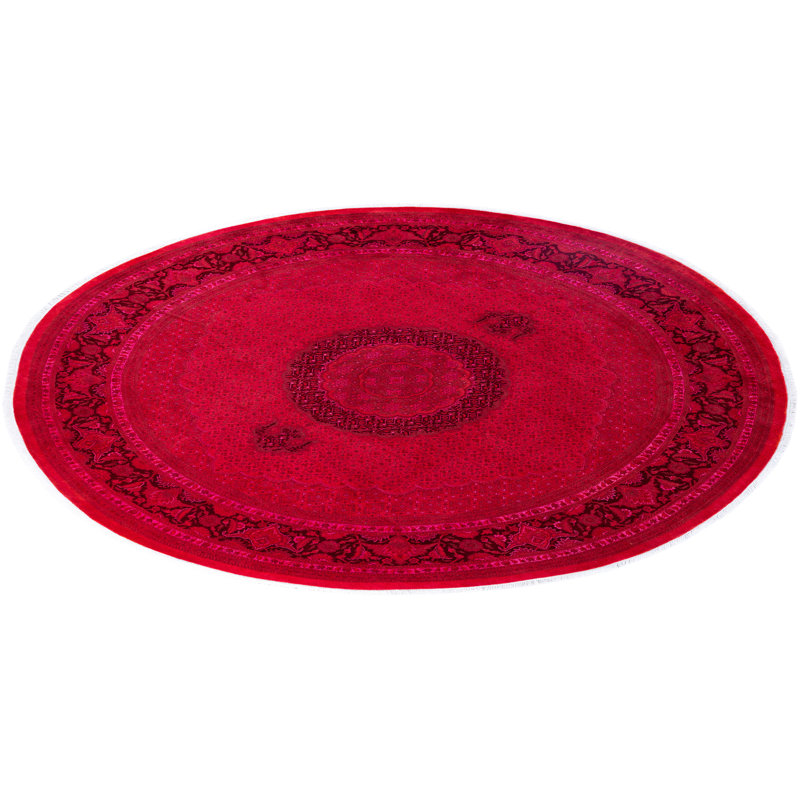 Overdyed Hand-Knotted Wool Modern-Contemporary Red Area Rug 8' 4" x 8' 5"