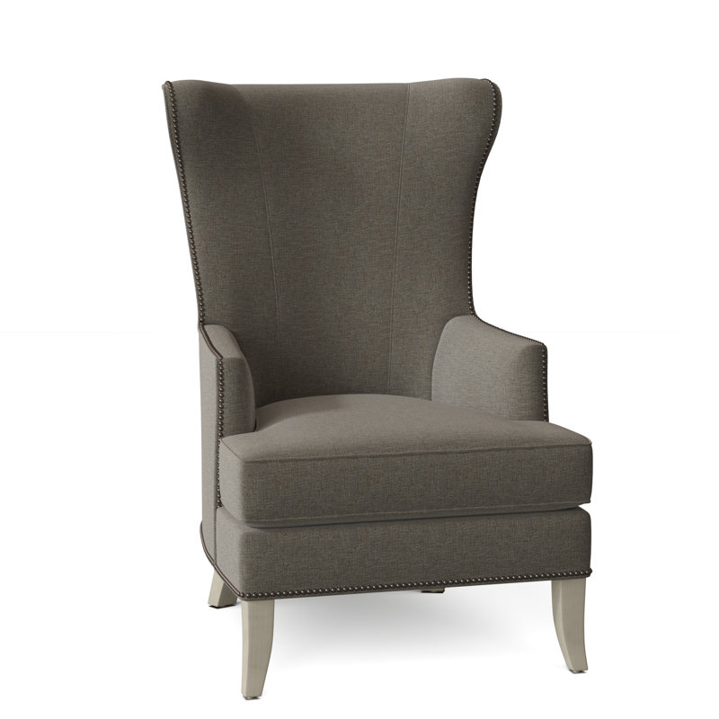Andrew Wingback Chair, 4787 Mineral, Pewter, Almond Buff