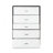 Vertical Chest, Black & White Two-Tone Storage Chest With Slim Handles
