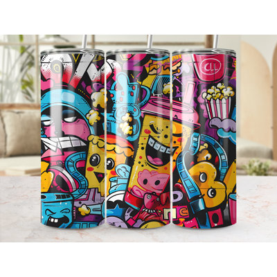 Choose Handmade Tumblers 591ml Vacuum Insulated Stainless Steel (18/8) Travel Tumbler with Straw