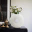 Élégant vase circulaire en résine pour la décoration de table de salon - Grand vase décoratif en forme de beignet pour décoration de bureau ou de maison - 15 po, blanc-231919607