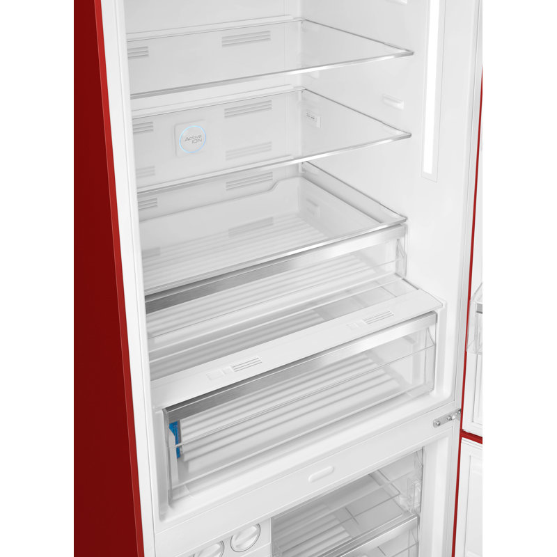 SMEG Portofino 27.7" Bottom Freezer Refrigerator 16.26 cu. ft., Red, Left Handed