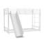 Lit superposé simple robuste en métal avec glissade - Conception peu encombrante pour les enfants et les adolescents, cadre durable pour jouer et dormir, assemblage facile