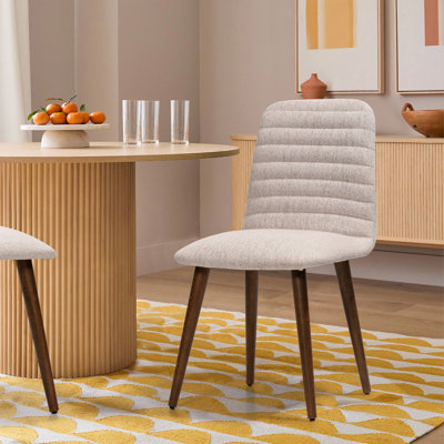 SPARK Dining Chair Set of 4 Walnut Finish Legs Upholstered Performance Fabric