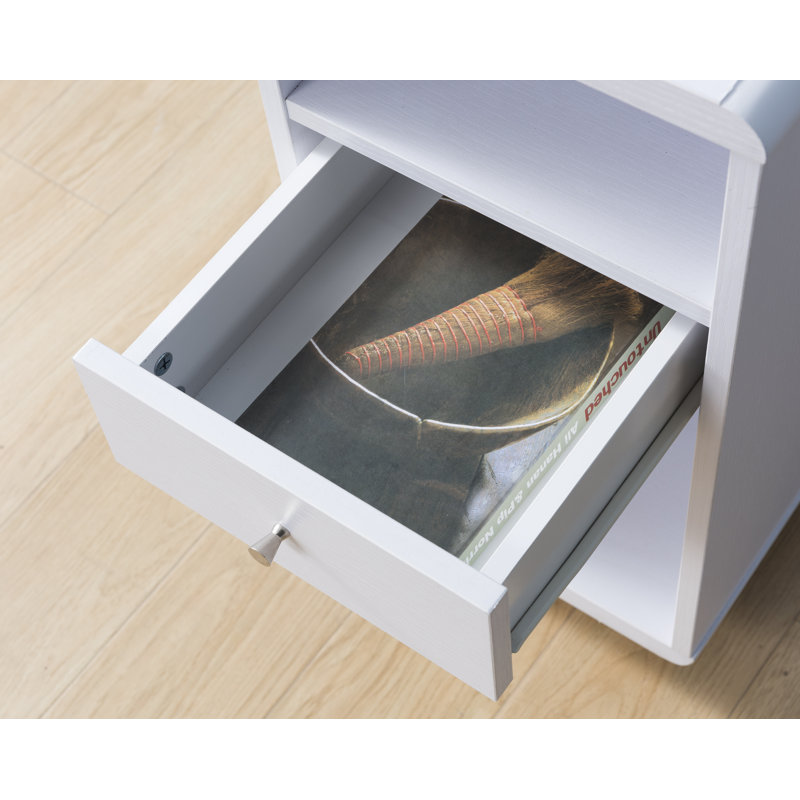 Duyen Side Table with Storage, White