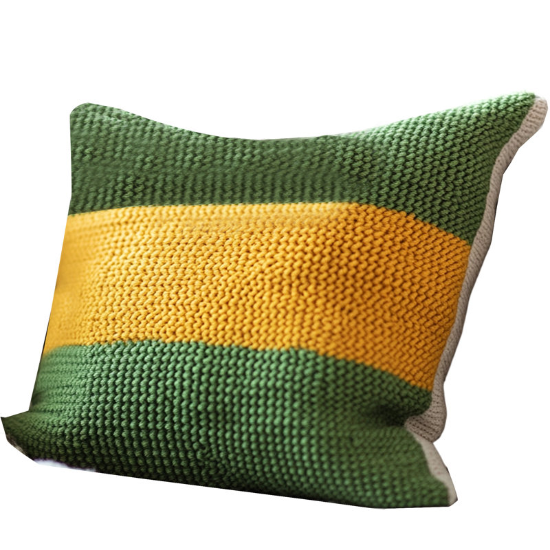 Coussin contrastant à rayures